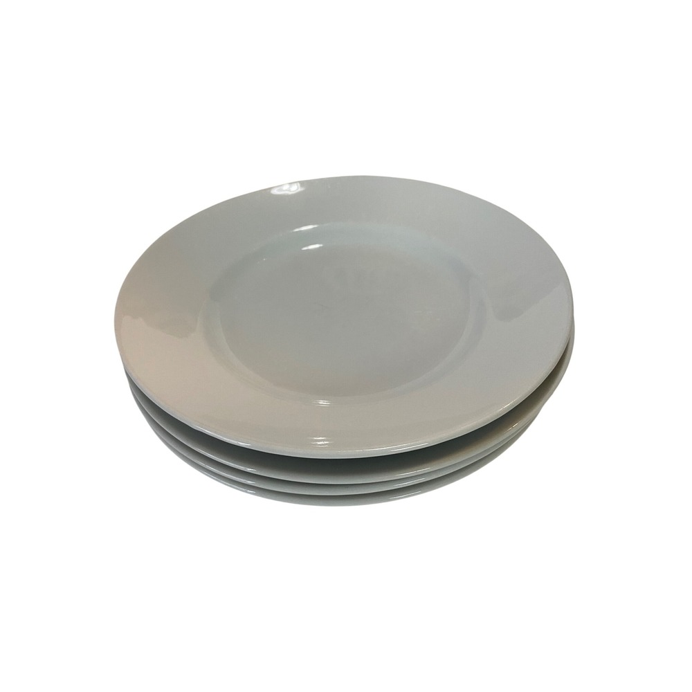 Pottery Barn Great White Salad Plates Set of 4 White Stoneware 8.25 Inch Rimmed